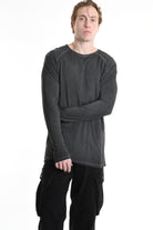 3V M1184 SWEATER Regular Lyocell Dyed Cold Black LA HAINE INSIDE US