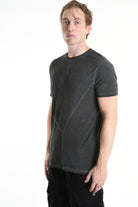 3V M1185 T-SHIRT Regular Lyocell Dyed Cold Black LA HAINE INSIDE US