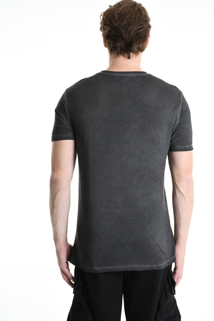 3V M1185 T-SHIRT Regular Lyocell Dyed Cold Black LA HAINE INSIDE US