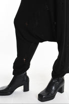 3V M1189 TROUSER Over Jersey Micro Breakages UNISEX U Black LA HAINE INSIDE US