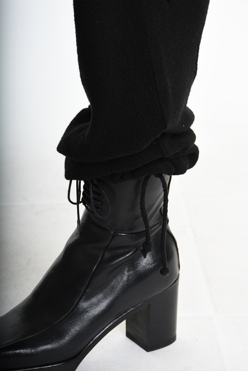 3V M1189 TROUSER Over Jersey Micro Breakages UNISEX U Black LA HAINE INSIDE US