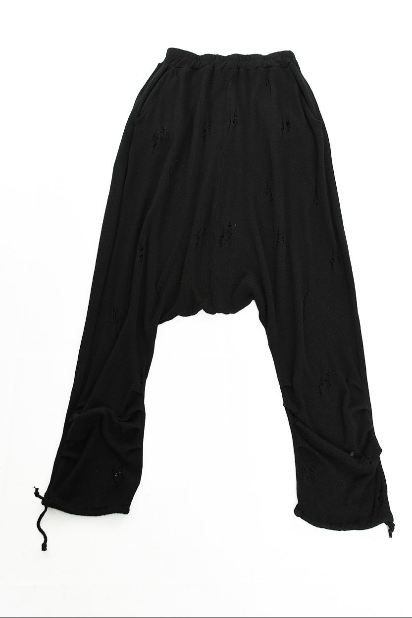 3V M1189 TROUSER Over Jersey Micro Breakages UNISEX U Black LA HAINE INSIDE US