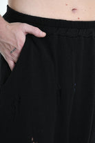 3V M1189 TROUSER Over Jersey Micro Breakages UNISEX U Black LA HAINE INSIDE US