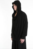 3V M1190 COMFORT SWEATSHIRT Micro-Distressed Jersey UNISEX U Black LA HAINE INSIDE US