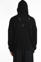 3V M1190 COMFORT SWEATSHIRT Micro-Distressed Jersey UNISEX U Black LA HAINE INSIDE US