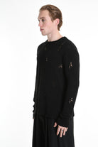 3V M1191 SWEATER Regular Jersey Micro Breakages Black LA HAINE INSIDE US