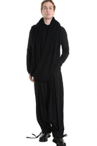 3V M1192 SCARF Over Blend Mohair Devore UNISEX Black LA HAINE INSIDE US