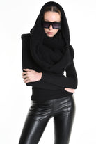 3V M1192 SCARF Over Blend Mohair Devore UNISEX Black LA HAINE INSIDE US