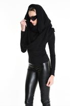 3V M1192 SCARF Over Blend Mohair Devore UNISEX Black LA HAINE INSIDE US