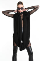 3V M1193 SCARF Over Jersey Micro Breakages UNISEX Black LA HAINE INSIDE US