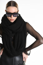 3V M1193 SCARF Over Jersey Micro Breakages UNISEX Black LA HAINE INSIDE US