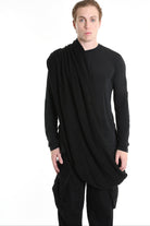 3V M1193 SCARF Over Jersey Micro Breakages UNISEX Black LA HAINE INSIDE US