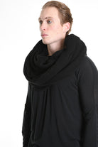 3V M1193 SCARF Over Jersey Micro Breakages UNISEX Black LA HAINE INSIDE US