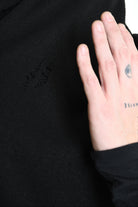 3V M1193 SCARF Over Jersey Micro Breakages UNISEX Black LA HAINE INSIDE US