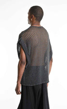 LA HAINE INSIDE US M1227 Sleeveless - Gray Cold Dyed Net Oversized Italian Men's
