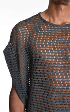 LA HAINE INSIDE US M1227 Sleeveless - Gray Cold Dyed Net Oversized Italian Men's