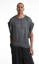 LA HAINE INSIDE US M1227 Sleeveless - Gray Cold Dyed Net Oversized Italian Men's