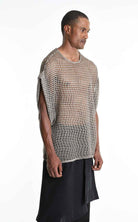 3V M1227 SLEEVELESS Over Net Dyed Cold Mud