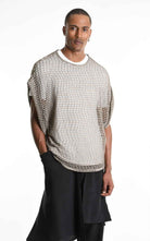 3V M1227 SLEEVELESS Over Net Dyed Cold Mud