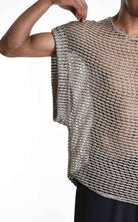 3V M1227 SLEEVELESS Over Net Dyed Cold Mud