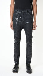 A33X LM21925 JEANS Comfort Cotone Stretch Laminato Nero