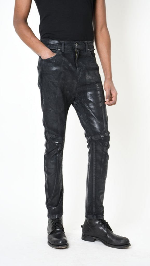 A33X LM21925 JEANS Comfort Cotone Stretch Laminato Nero