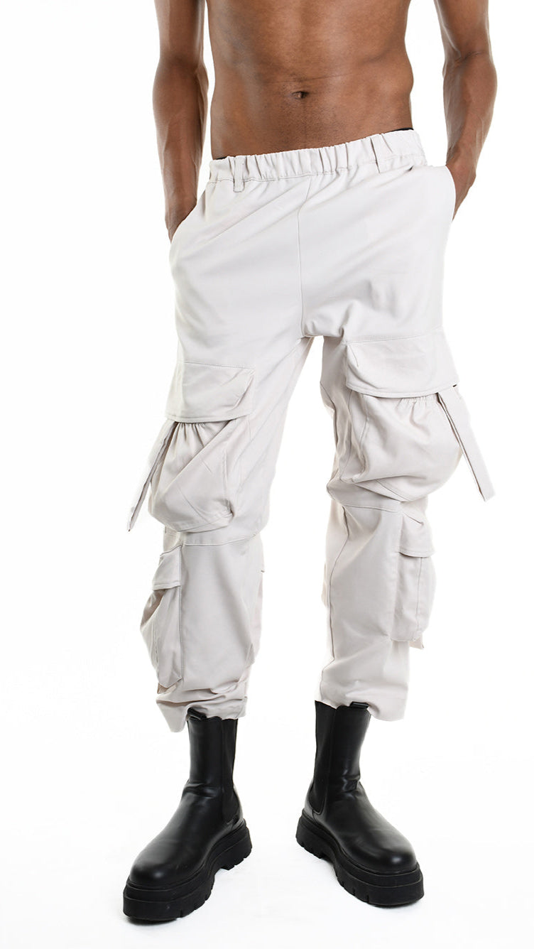 A33Z M100625 TROUSER Cargo Cotton Stretch Ecru