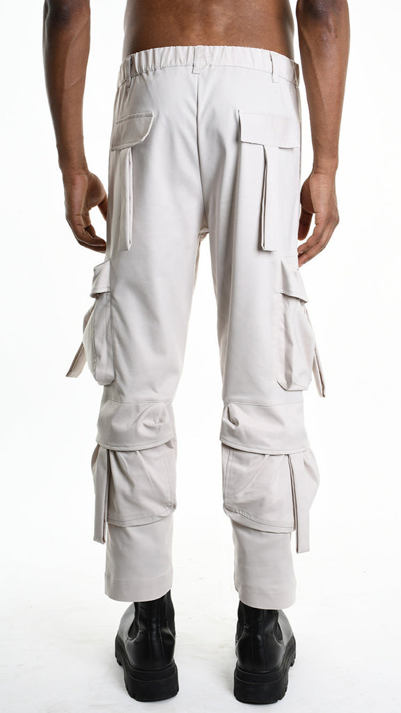 A33Z M100625 TROUSER Cargo Cotton Stretch Ecru.