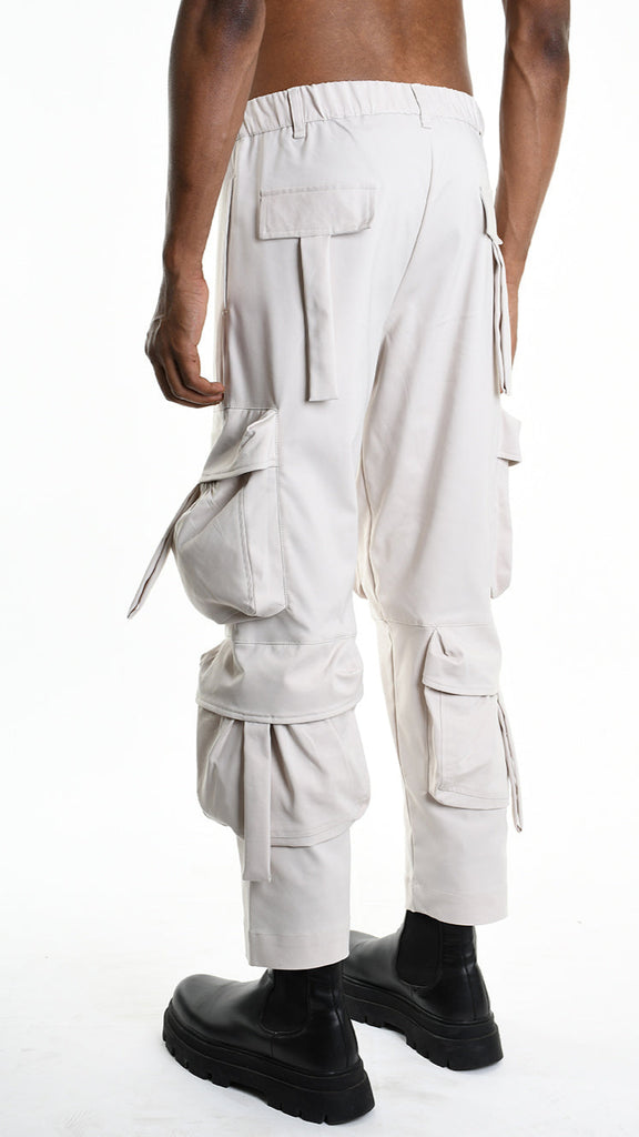 A33Z M100625 TROUSER Cargo Cotton Stretch Ecru.