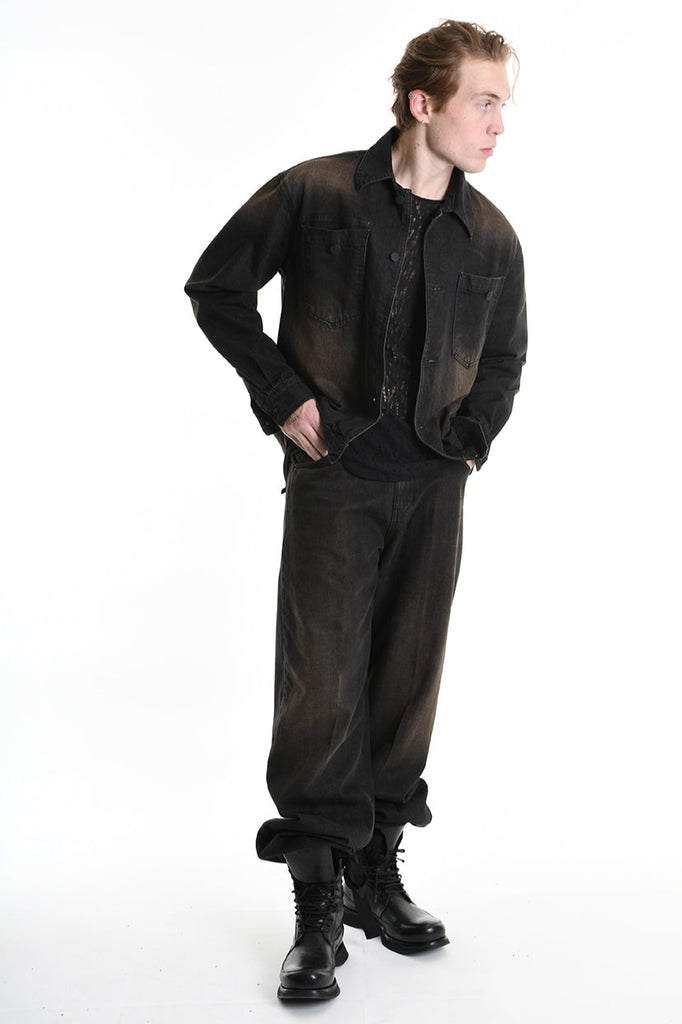 3Z M1105 JEANS Over Long Sprayed & Sanded Ruggine MAN LA HAINE INSIDE US