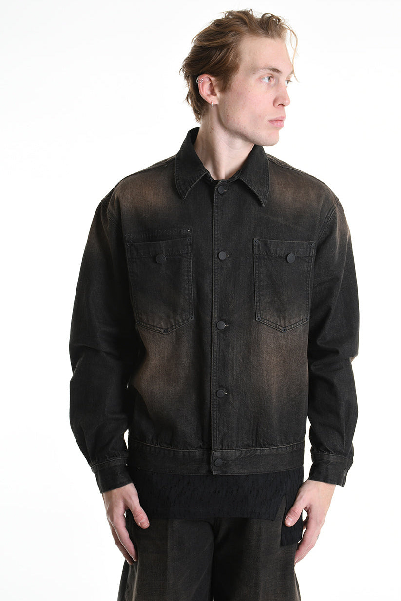 3Z M1106 JEANS JACKET Comfort Fit, Sprayed & Sanded, Rust Color. LA HAINE INSIDE US