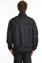 3Z M1107 JEANS JACKET Comfort Fit with Rubberized Coating, Black. LA HAINE INSIDE US