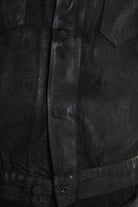 3Z M1107 JEANS JACKET Comfort Fit with Rubberized Coating, Black. LA HAINE INSIDE US