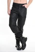 3Z M1108 JEANS Regular Long Rubberized Coating Black MAN LA HAINE INSIDE US