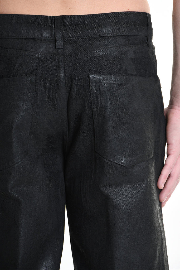 3Z M1108 JEANS Regular Long Rubberized Coating Black MAN LA HAINE INSIDE US