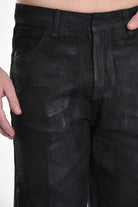 3Z M1108 JEANS Regular Long Rubberized Coating Black MAN LA HAINE INSIDE US