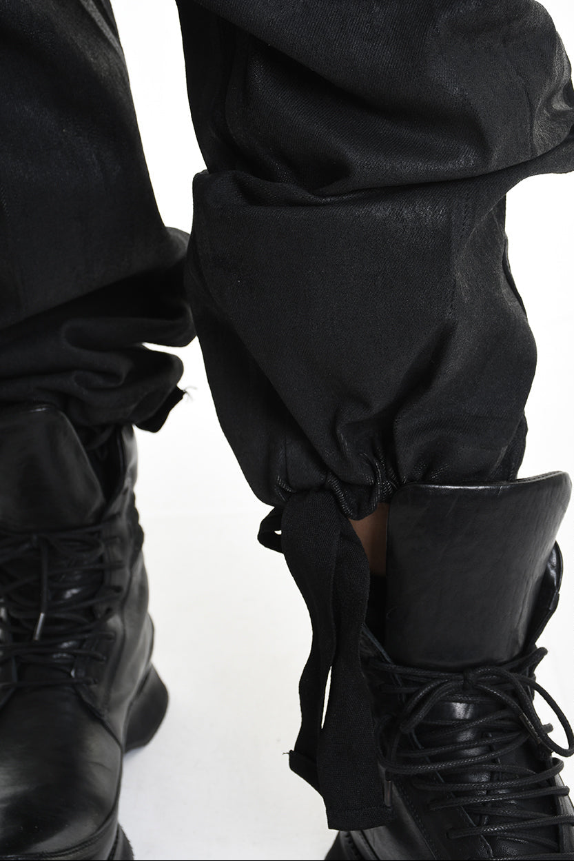 3Z M1108 JEANS Regular Long Rubberized Coating Black MAN LA HAINE INSIDE US