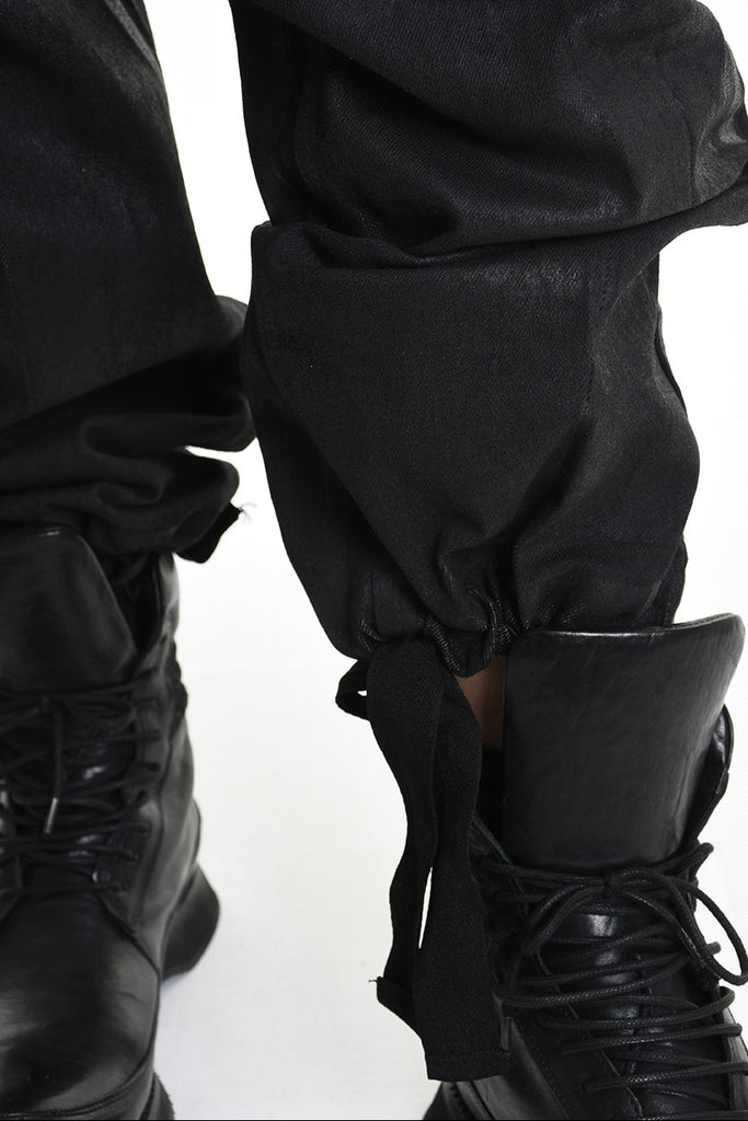 3Z M1108 JEANS Regular Long Rubberized Coating Black MAN LA HAINE INSIDE US