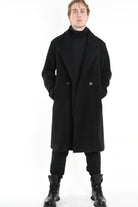 3Z M1113 COAT Comfort Blend Wool Black LA HAINE INSIDE US
