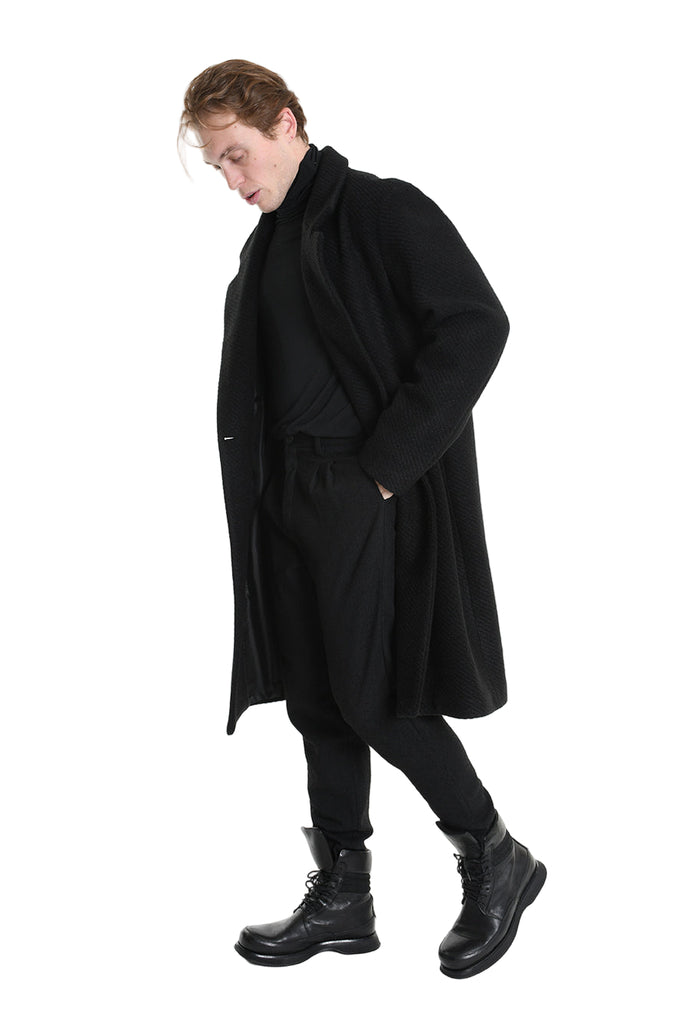 3P M1178 COAT Regular Woven Cloth Fabric Black LA HAINE INSIDE US