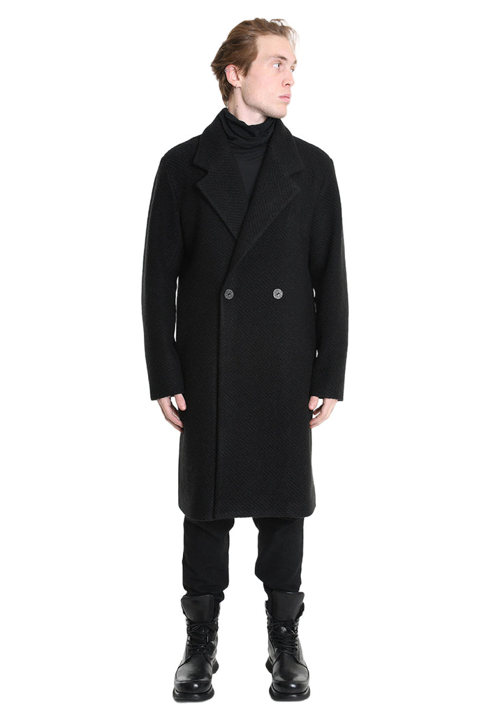 3P M1178 COAT Regular Woven Cloth Fabric Black LA HAINE INSIDE US