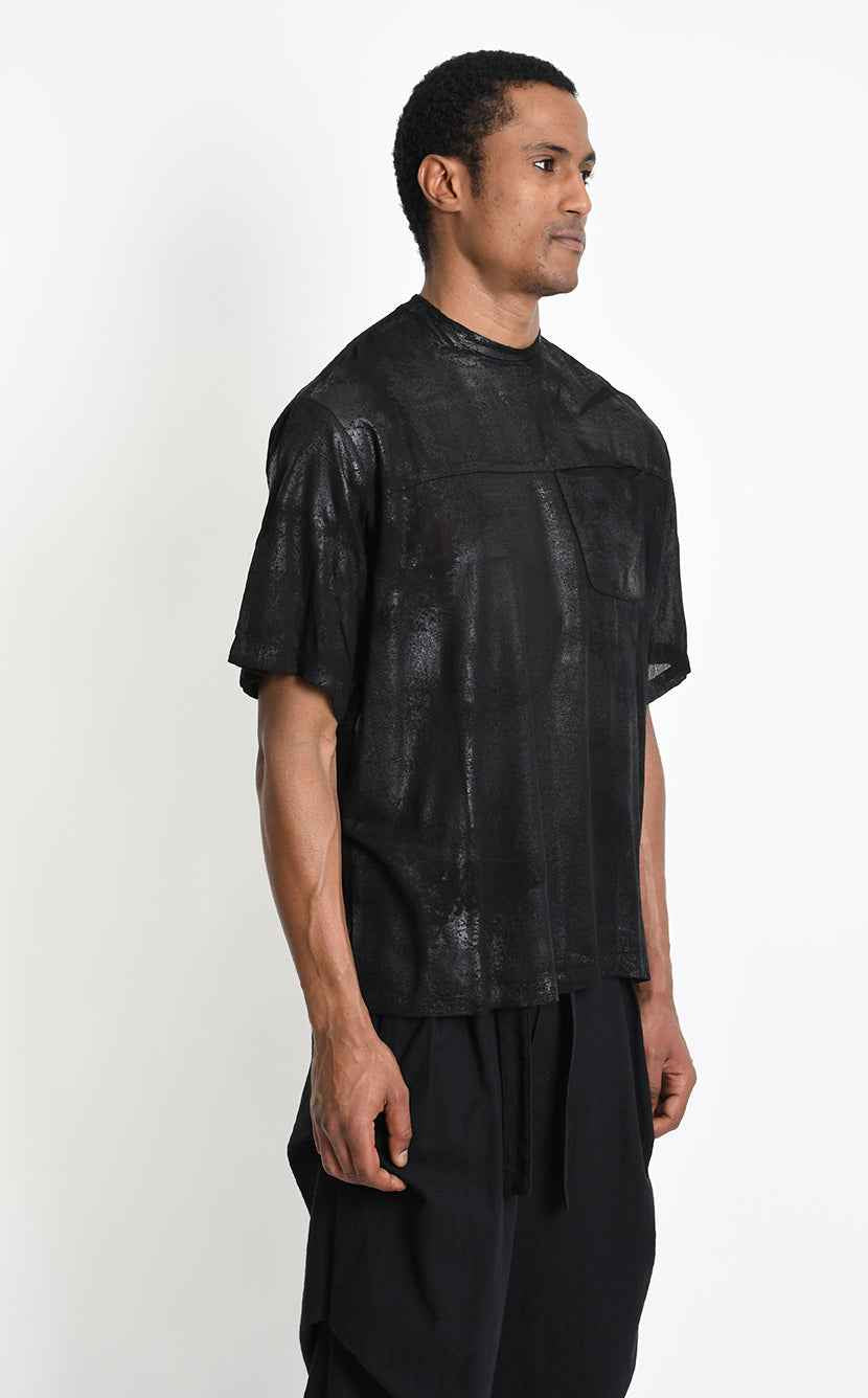 3Z M1311 T-SHIRT Over Viscose Wool Rubberized Coating Black