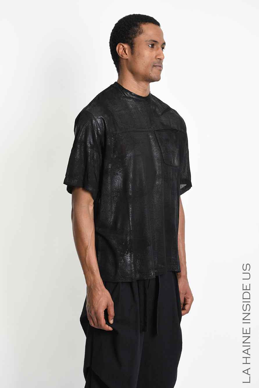 3Z M1311 T-SHIRT Over Viscose Wool Rubberized Coating Black