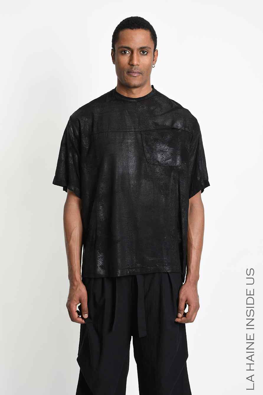 3Z M1311 T-SHIRT Over Viscose Wool Rubberized Coating Black