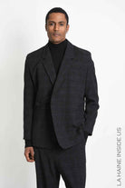 3Z M1314 BLAZER Over Check Blend Cotton Black