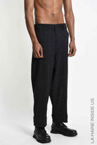 3Z M1315 TROUSER Comfort Check Blend Cotton Black