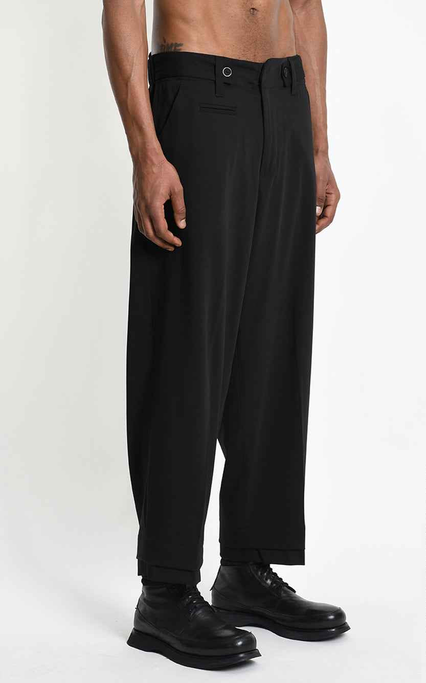 3Z M1317 TROUSER Comfort Fluid Blend Wool Black