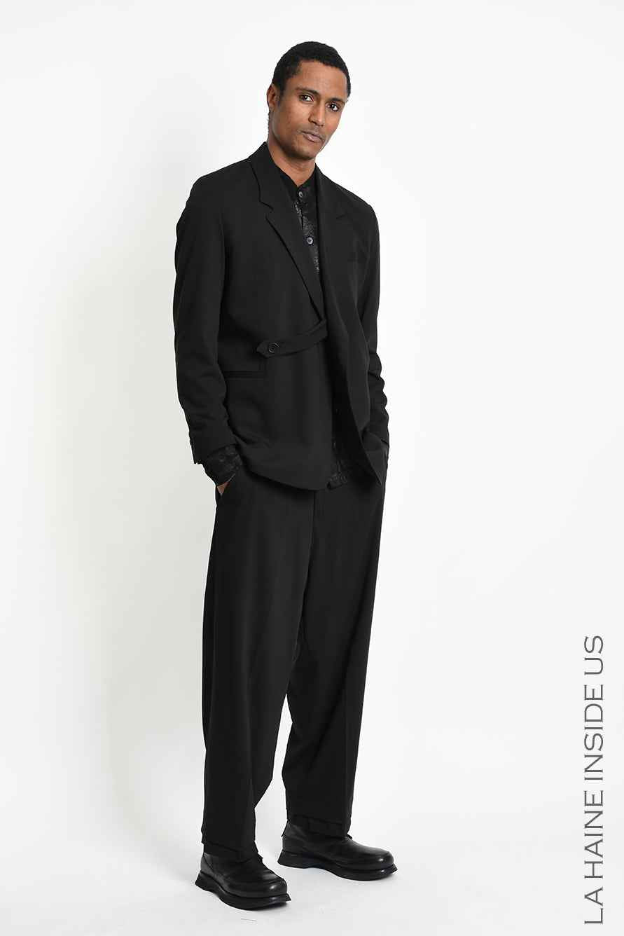3Z M1317 TROUSER Comfort Fluid Blend Wool Black