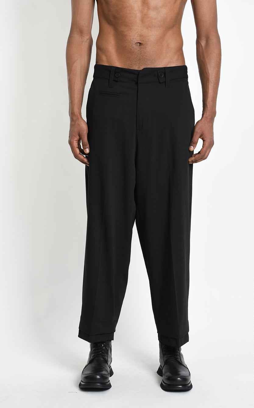 3Z M1317 TROUSER Comfort Fluid Blend Wool Black