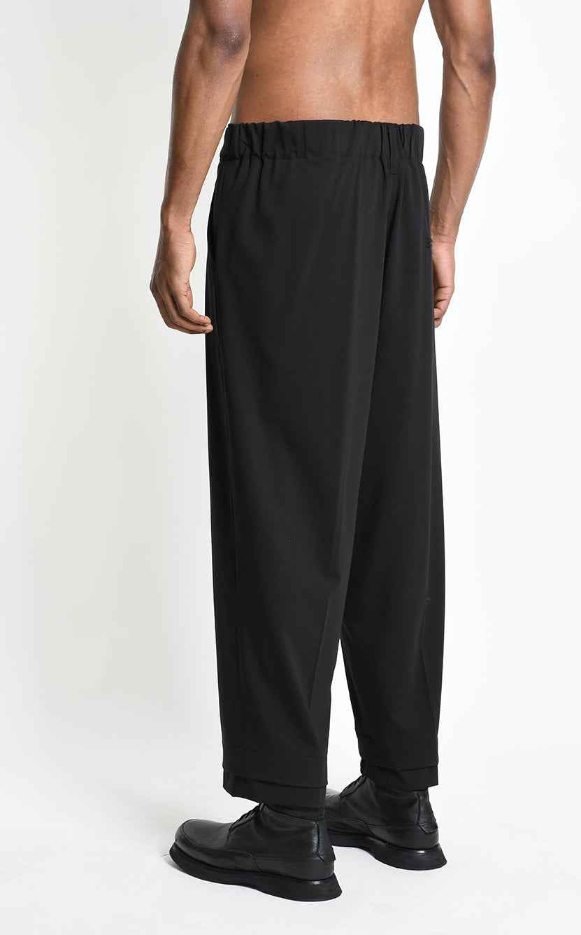 3Z M1317 TROUSER Comfort Fluid Blend Wool Black